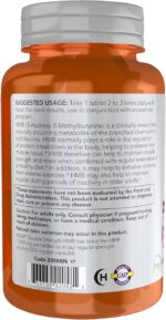 HMB 1000mg (90 tablets) Now Foods - Imagem 3